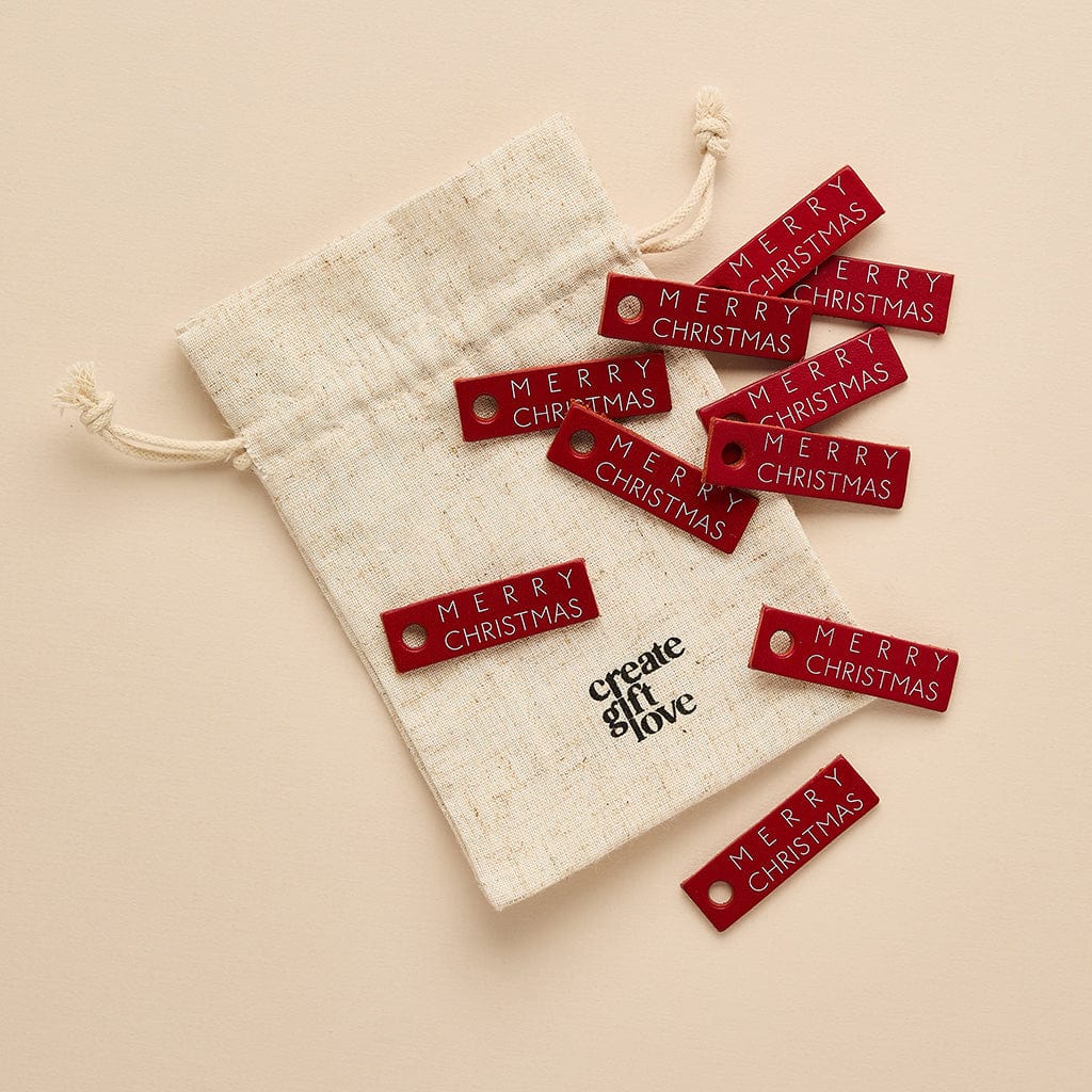 ‘Merry Christmas' Leather Gift Tag Bundle CGL