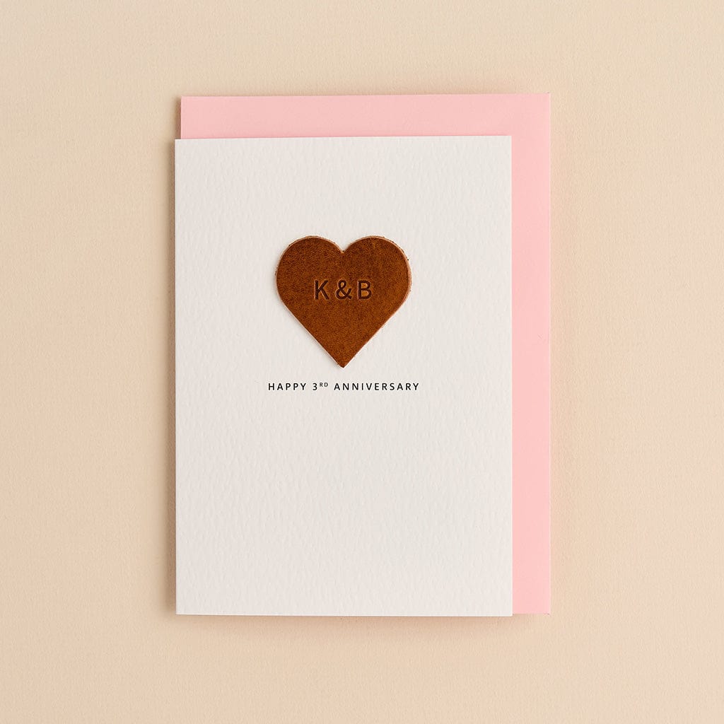 Personalised 3rd Anniversary Leather Card CGL