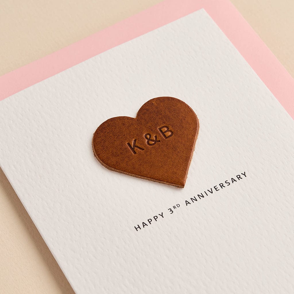 Personalised 3rd Anniversary Leather Card CGL