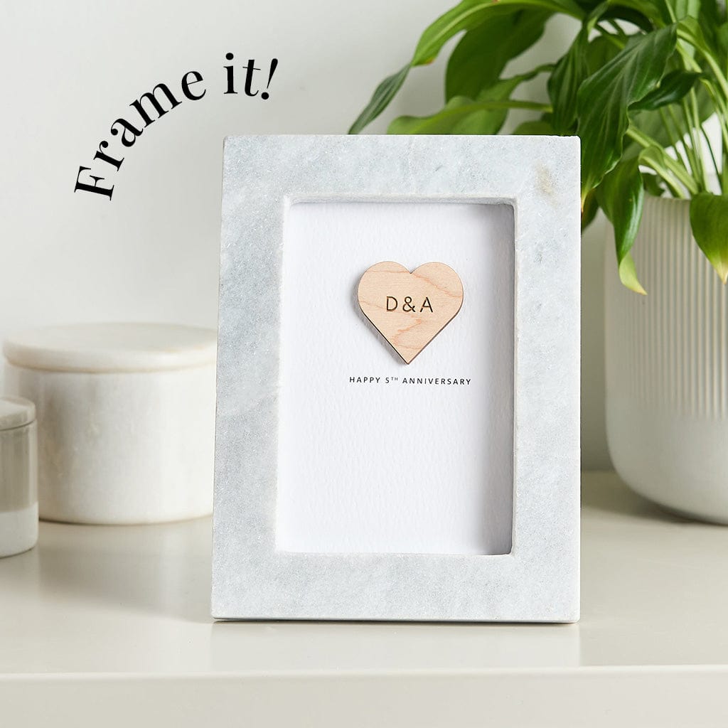 Personalised 5th Anniversary Wooden Card CGL