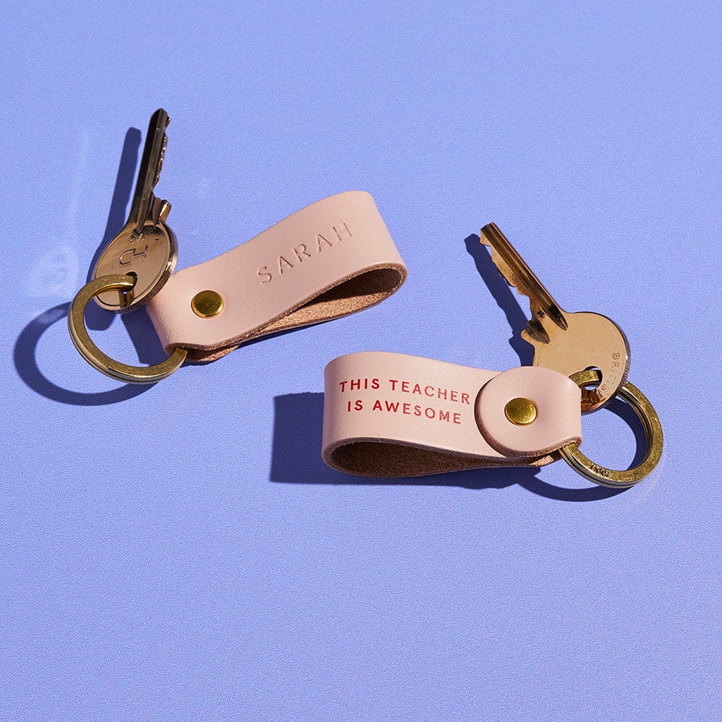 Personalised 'Any Message' Leather Keyring Sbri Studio