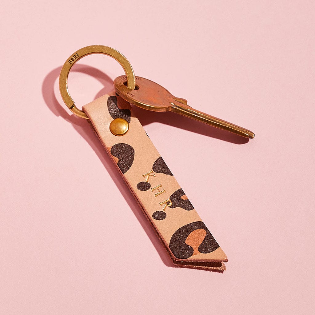 Personalised Colourful Leather Keyring SBRI