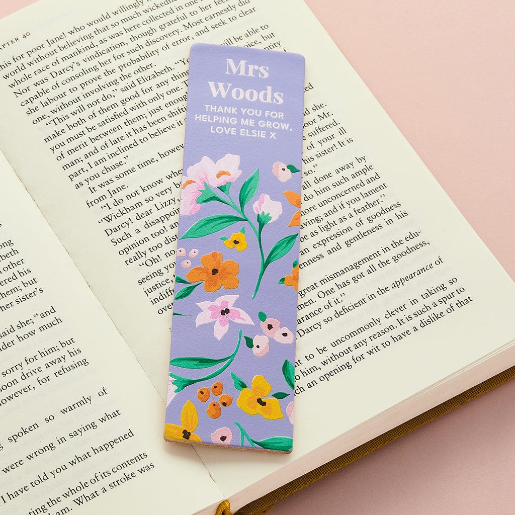 Personalised Floral Bookmark Teacher Gift CGL