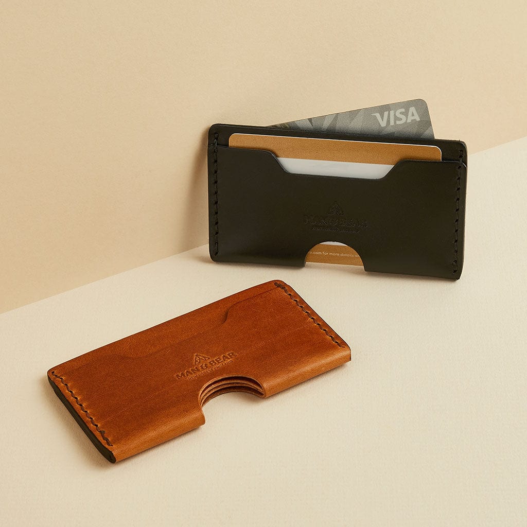 Personalised Leather Card Holder Man & Bear