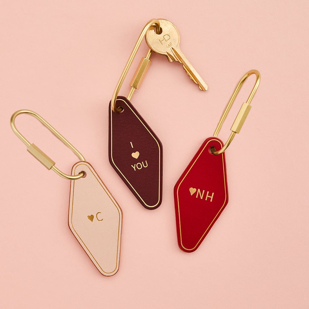 Personalised Leather Motel Keyring SBRI