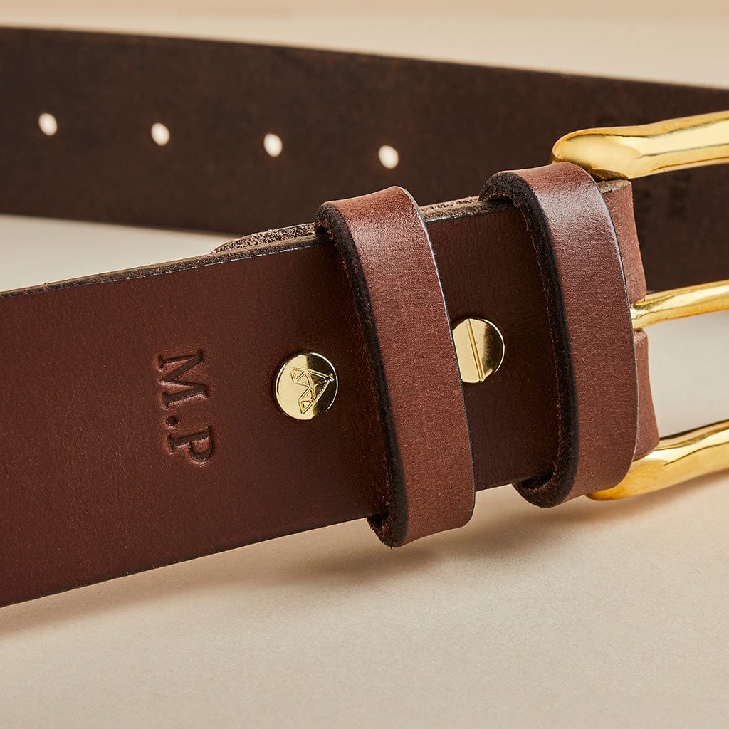 Personalised Men's Leather Belt Man & Bear