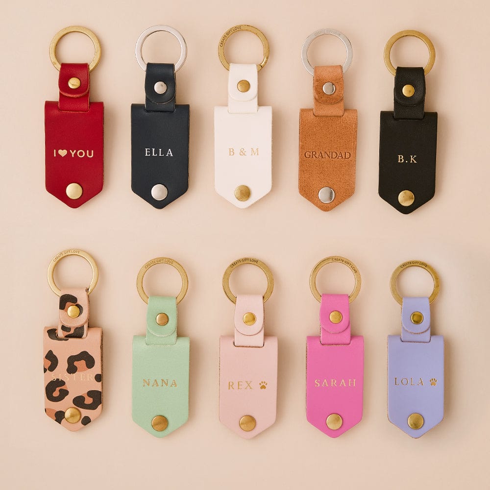 Personalised Multi-Photo Leather Case Keyring CGL