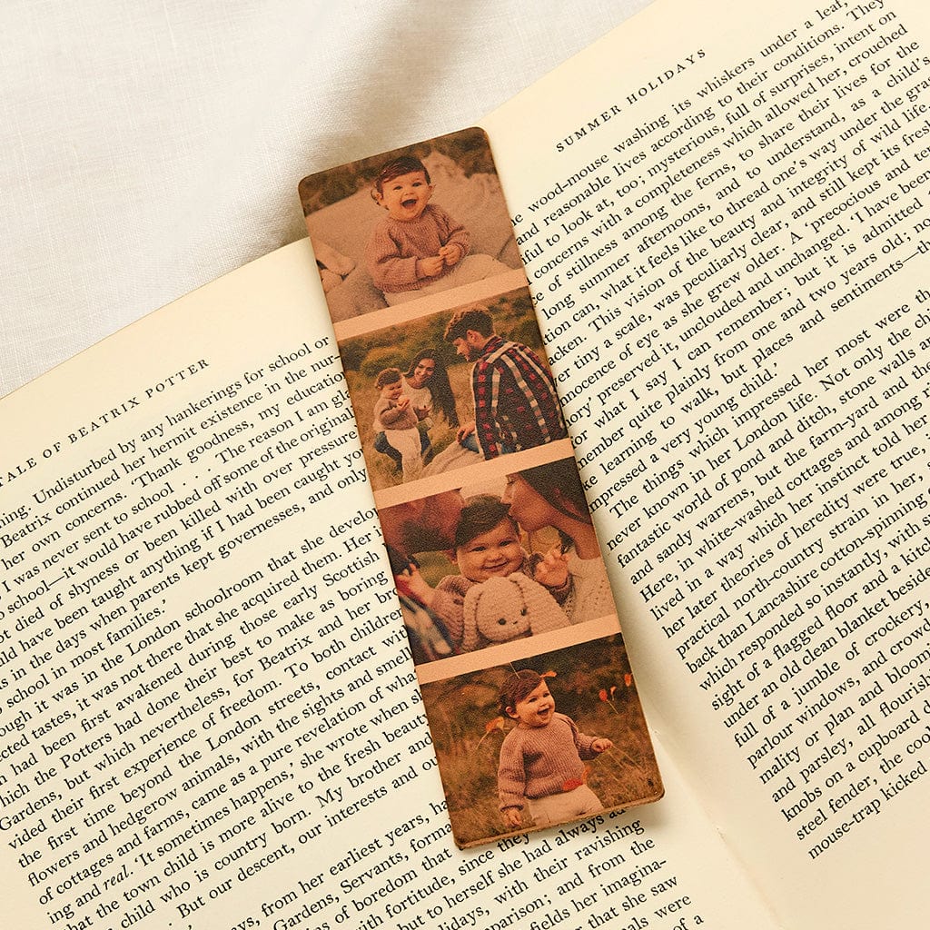 Personalised Photo Strip Leather Bookmark CGL