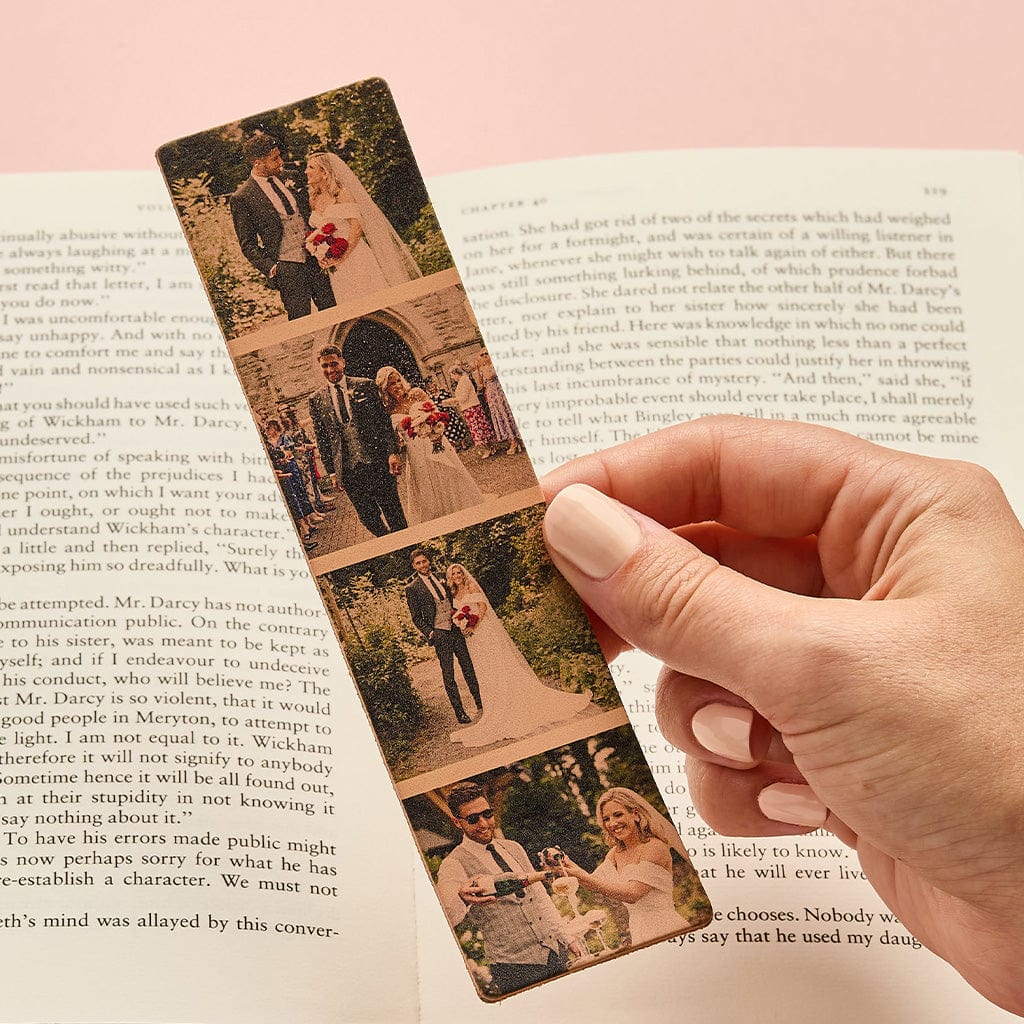 Personalised Photo Strip Leather Bookmark CGL