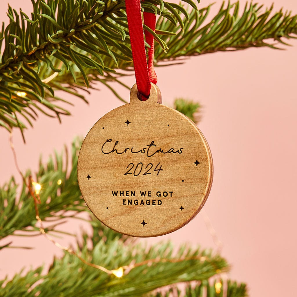 Personalised Proposal Ring Engagement Christmas Bauble CGL