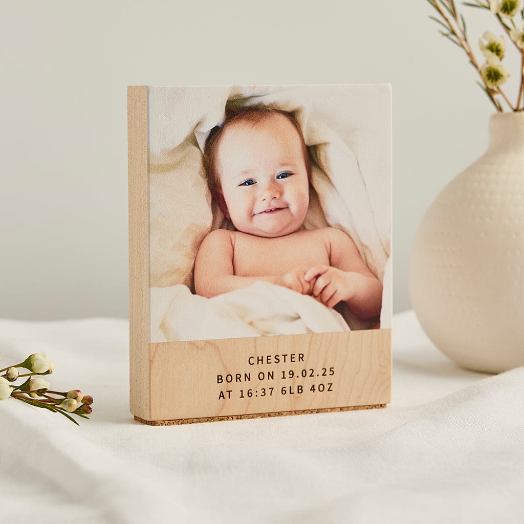 Personalised Wood Desk Photo Block CGL