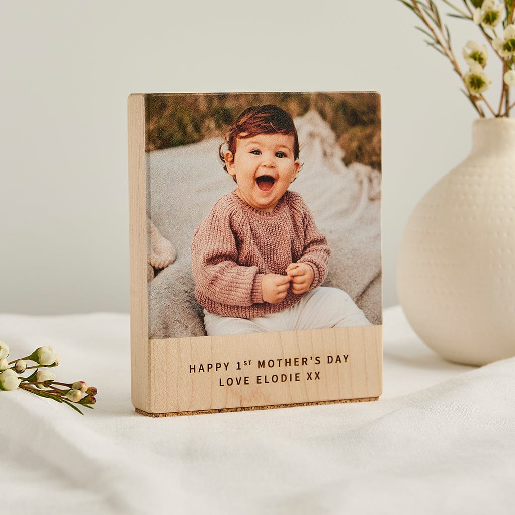 Personalised Wood Desk Photo Block CGL