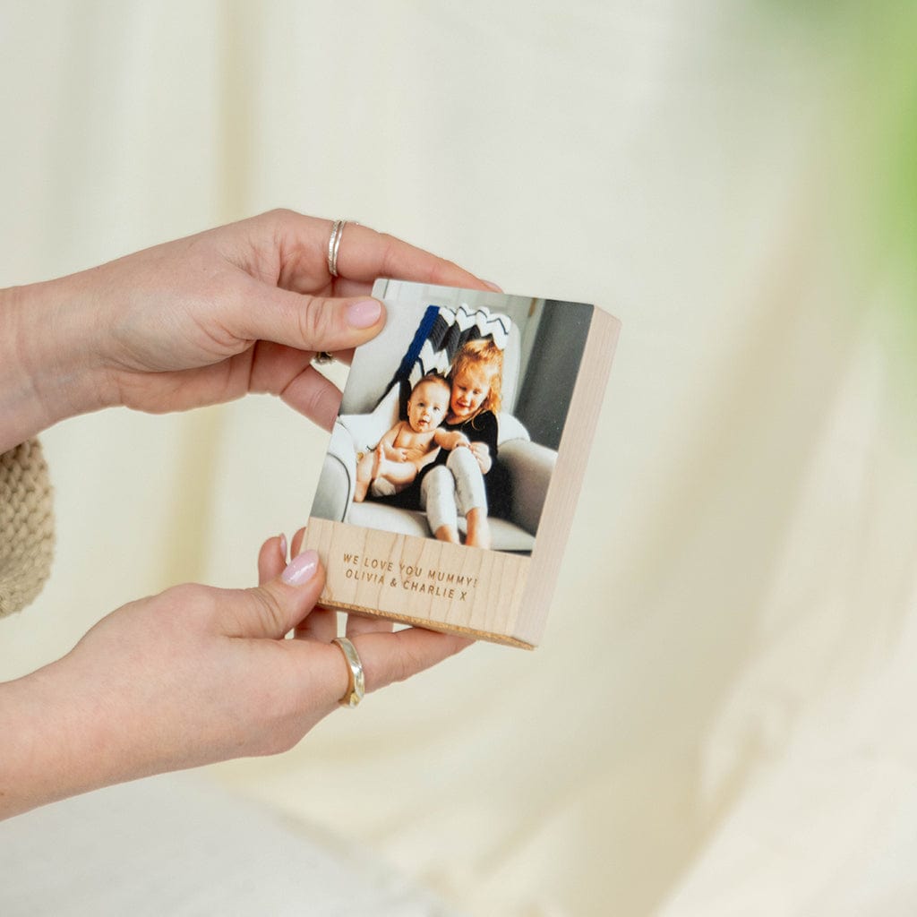 Personalised Wood Desk Photo Block CGL