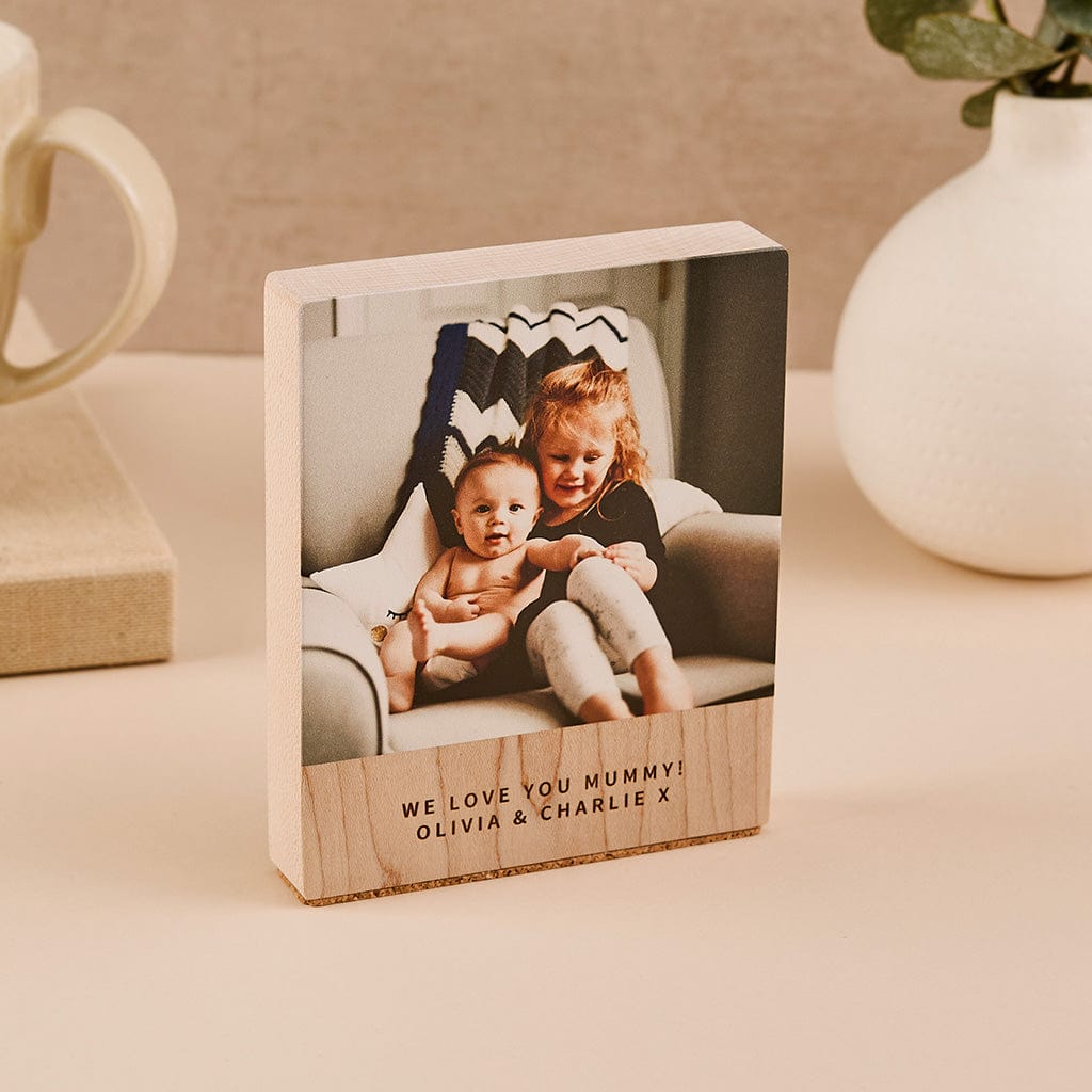 Personalised Wood Desk Photo Block CGL