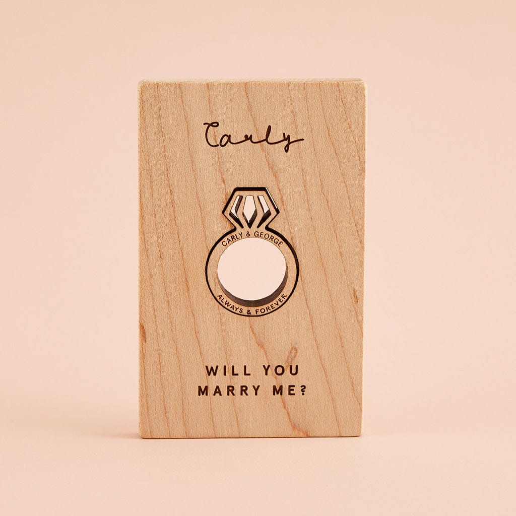 Personalised Wood Proposal Engagement Ring CGL