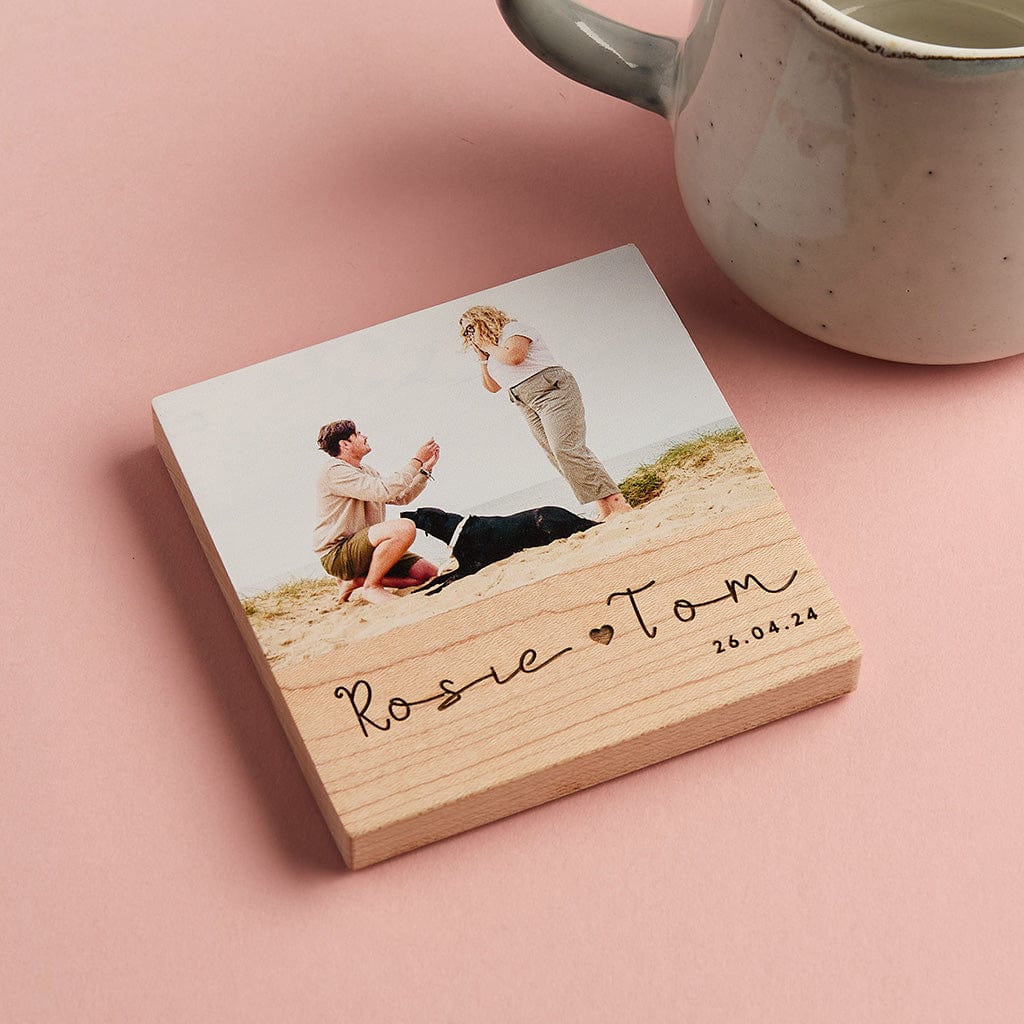 Personalised Wooden Photo Coaster Couples CGL