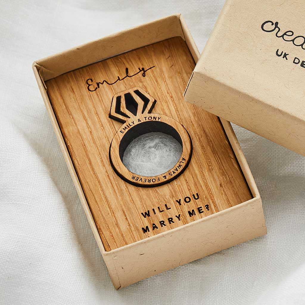 Wooden ring box wedding ring display box proposal ring box jewelry storage  box carved wedding engagement ring box gift creative gift jewelry box  suitable for wedding anniversary birthday | SHEIN UK